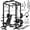 Power Cage-Black/Weight bench/Barbell/Black Plates 220LB, variant on MITONOS C1-V4 Power Cage, 2000LBS Squat Rack with LAT Pulldown, Multi-Function Weight Cage Strength Training Machine, Workout Cage with More Attachments for Home Gym Garage , RD