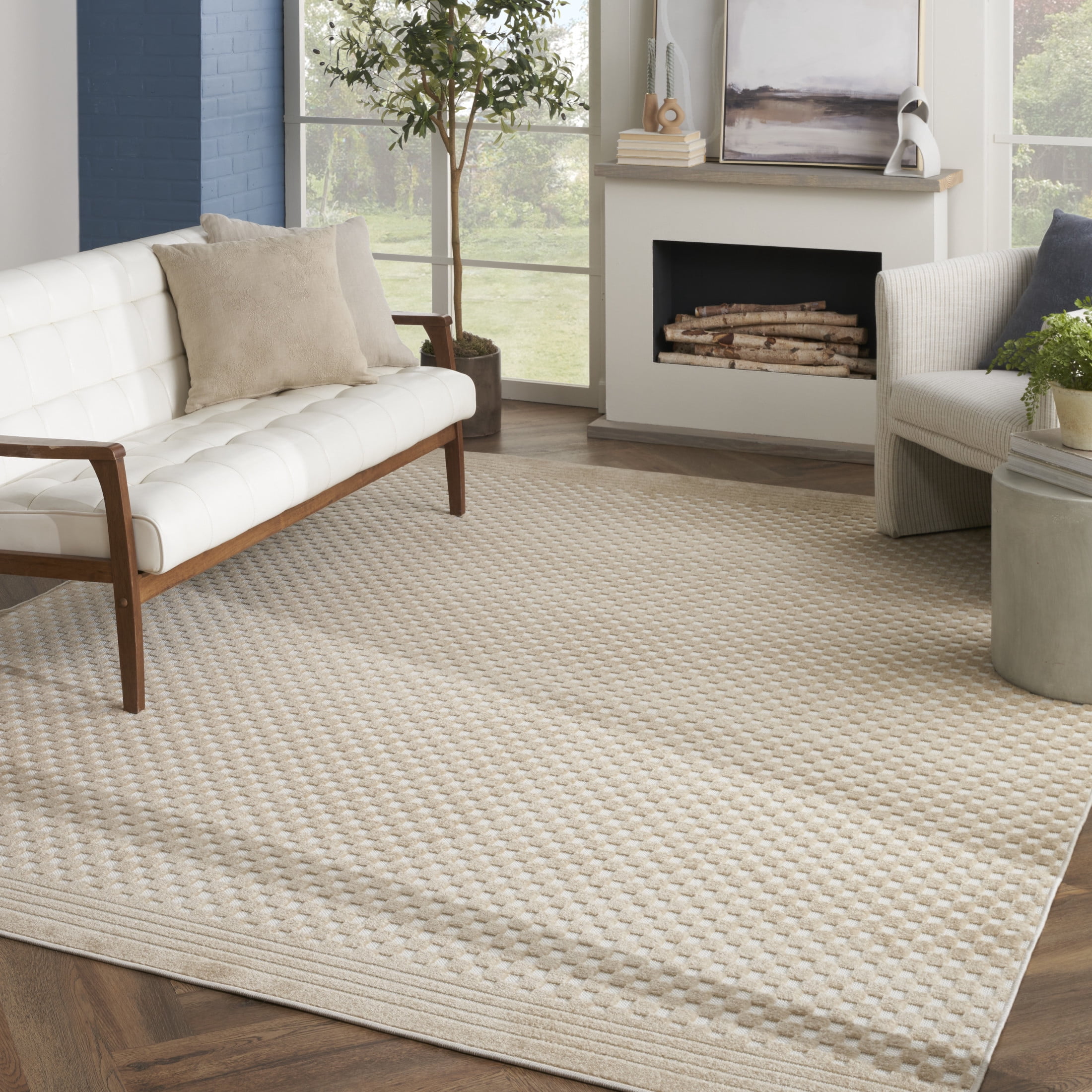Nourison Care Free 7'10" x 9'10" Taupe Modern Indoor Rug
