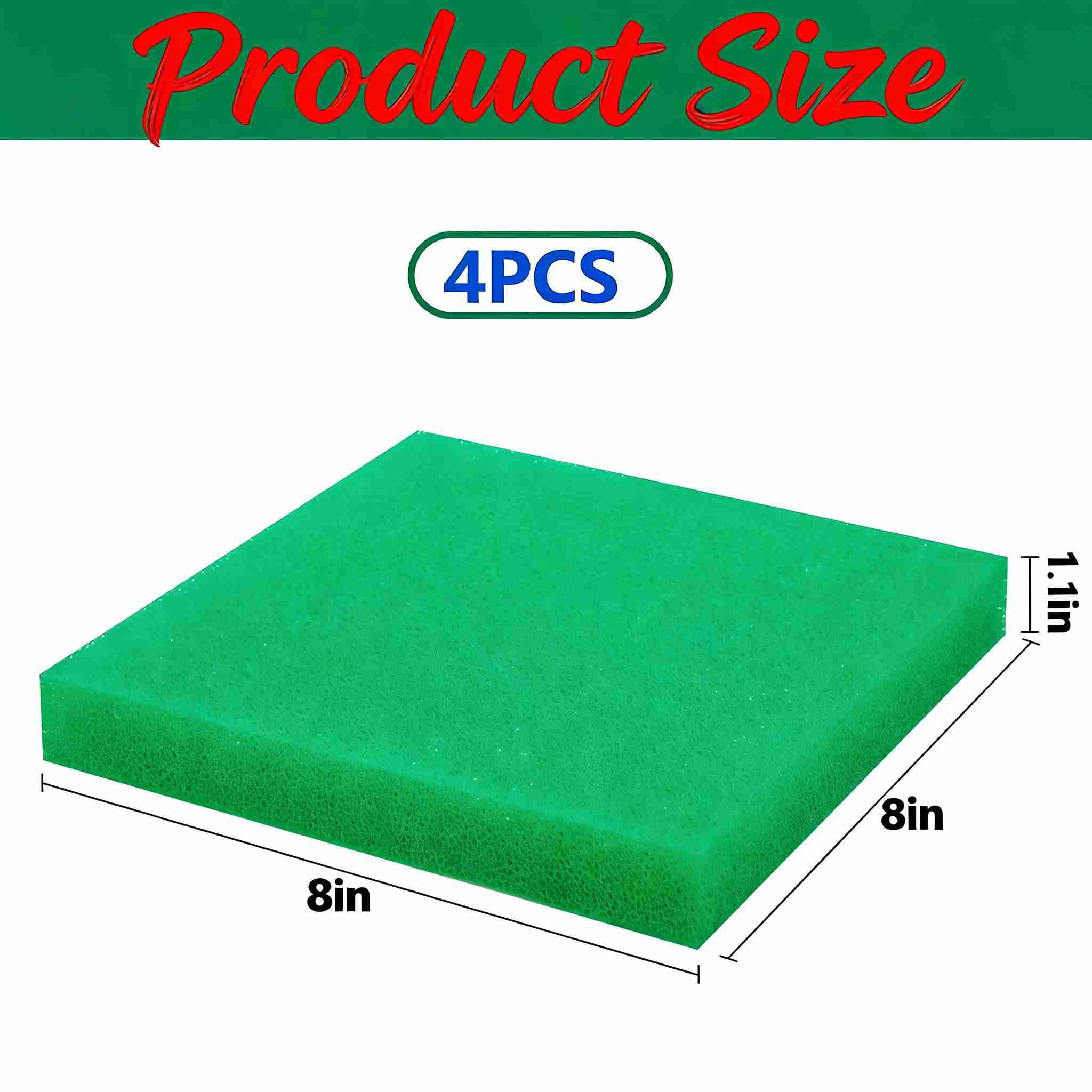 8Pcs Planter Pot Filler Insert, 8 x 8 x 1.1in Square Plant Pot Filler, Lightweight Flower Pots Drainage Filler for Indoor Outdoor Gardening Plants Container, Green