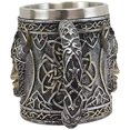 thumbnail image 3 of Ebros Viking Skull With Bison Horned Helmet Drinking Mug 24oz w/ Celtic Pattern, 3 of 4