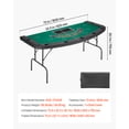 thumbnail image 3 of VEVOR Foldable Poker Table, 7 Player 72 in Folding Casino Leisure Table with Padded Rails & Cup Holders, Semi-oval Portable Game Tables with Felt & Metal Legs, for Texas Holdeem Game and Blackjack, 3 of 9