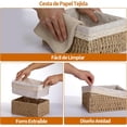 thumbnail image 3 of Juego de Cestas de Almacenaje, 3 Piezas Canastas Organizadoras sin Tapa, Cestas de tejidas a mano para almacenamiento para Diseño Decorativo para Hogar y Dormitorio (Beige), 3 of 4