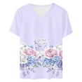 thumbnail image 5 of Women's Tops Short Sleeve V-Neck Plus Size Printed Comfortable Casual Blouse Top, 5 of 5