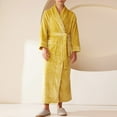 thumbnail image 4 of TIWEKE Womens Long Robe Soft Fluffy Plush Bathrobe Nightgown Ladies Pajamas Dressing Gown (Yellow,3XL), 4 of 5