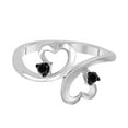 thumbnail image 2 of Diamond Engagement Rings For Women 0.10 Carat Natural Black Diamond Lightweight Heart Shape Wedding Anniversary Ring For Women In 10K White Rose Yellow Gold, 2 of 5