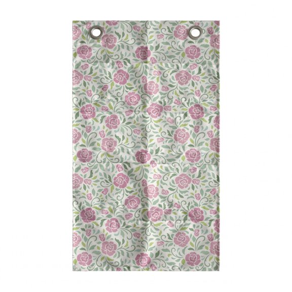 English Garden Hanging Pocket Organizer, Romantic Pattern with Roses and Leaves, Printed Polyester Storage Bag with Pockets, 21" x 31", Ivory Pink