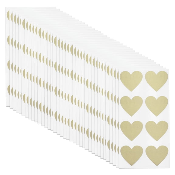 Unique Bargains 300Pcs Surprise Wedding Scratch Stickers 1.1" x 0.98" Gold Tone