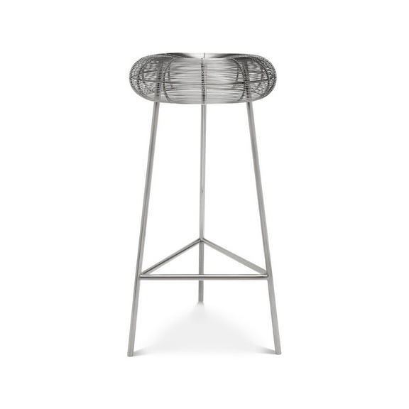 Meridian Furniture Tuscany Rich Silver Metal Bar Stool