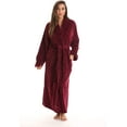 thumbnail image 1 of Velour Kimono Robe Hooded Bath Robes for Women Maxi Length, 1 of 3