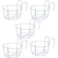 thumbnail image 1 of Support Suspendu pour Pot de Fleurs, 5 Pcs de Pot de Fleurs Suspendu en Métal, Support de Pot de Plante pour Balcon, Paniers de Jardinière Ronds, pour la Maison, Balcon, Jardin, Rambarde, 1 of 5
