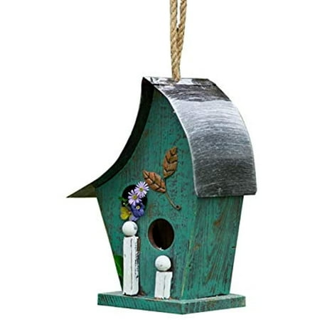 BLLXMX Birdhouses, Wooden Hand Painted Birdhouse Garden Hanging Bird ...