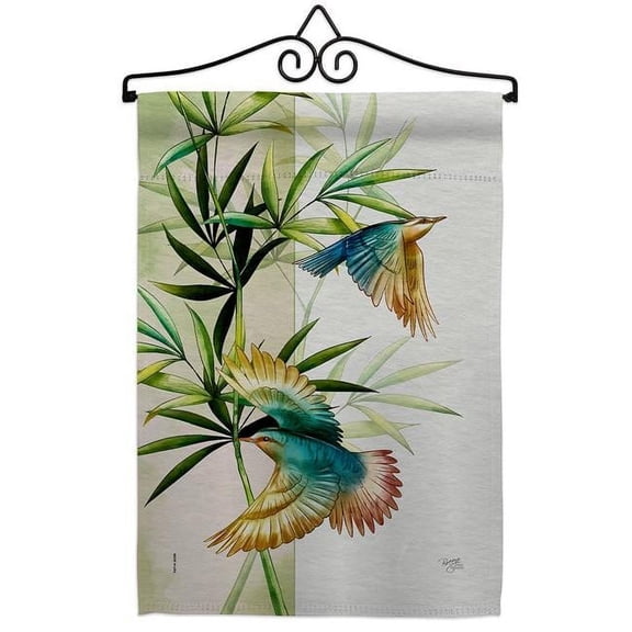 Breeze Decor GS120265-BO-02 Asian Blossom Birds Animals Bird 13 x 18.5. in. Double-Sided Decorative Vertical House Garden Flag Set for Decoration Banner Yard Gift