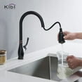 thumbnail image 2 of Kibi USA High Arc Pull Out Single Level Lead Free Brass Kitchen Faucet with Sprayer and Magnetic Docking Oil Rubbed Bronze Bronze Finish, 2 of 5