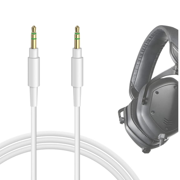 Geekria Audio Cable Compatible with Headphones, Speakers, Car Stereos, 3.5mm Replacement Stereo Cord (4 ft / 1.2 m, White)