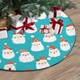 thumbnail image 3 of FMSHPON Santa on Blue Xmas Christmas Tree Skirt Stand Mat for Holiday Party Decoration Indoor Outdoor 36 inches, 3 of 3