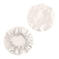 ​4-Pack Extra Large Shower Caps - Waterproof Thickened Polyester Hair Covers for Bath, Kitchen & Swimming (12in XL, Reusable Bonnet)​​ Beige