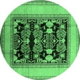 thumbnail image 1 of Ahgly Company Indoor Round Oriental Emerald Green Industrial Area Rugs, 8' Round, 1 of 4