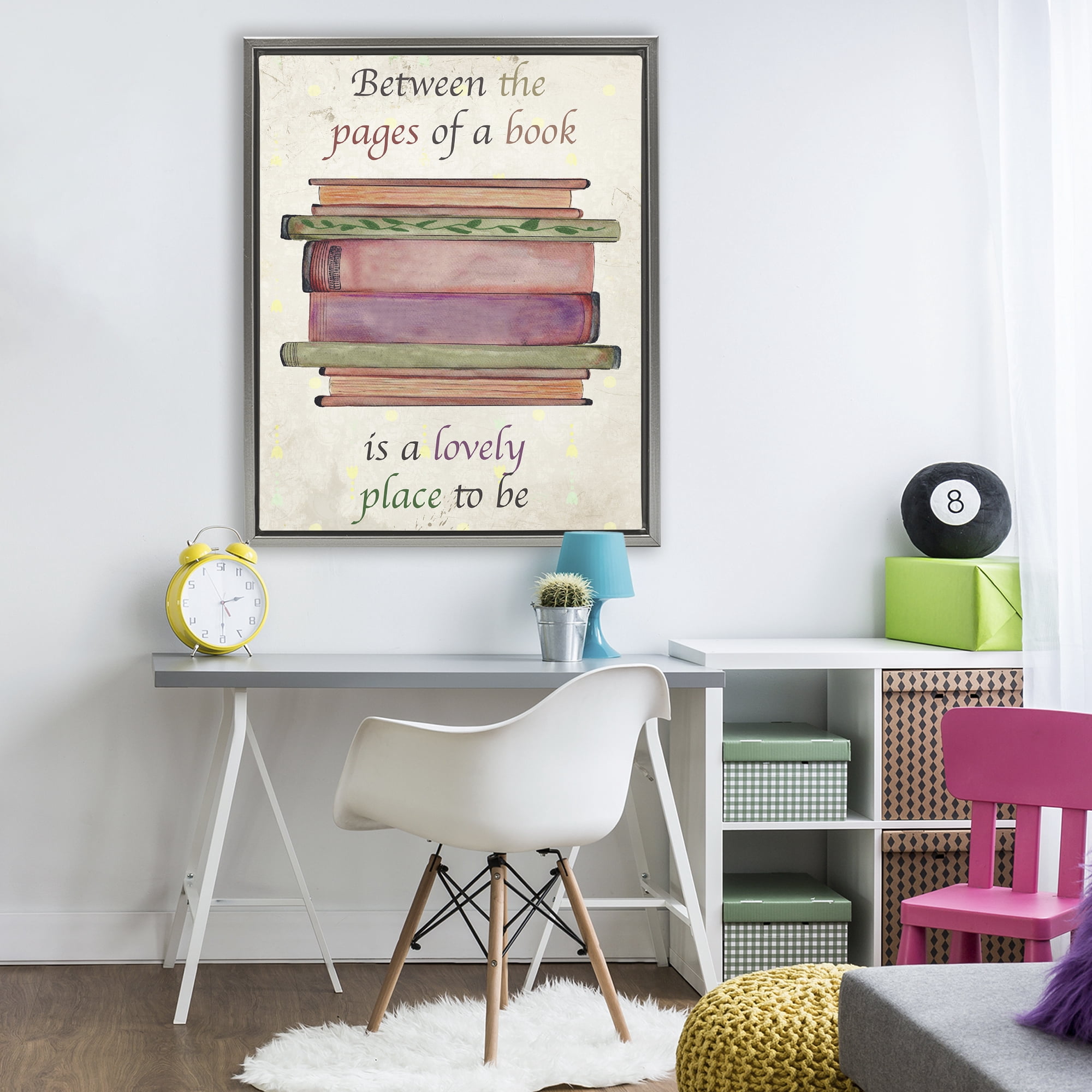Stupell Industries Between Pages Of A Book Gray Framed Floater Canvas Wall Art, design by Julia Frost