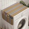thumbnail image 1 of Boho Washing Machine Organizer, Colorful Pastel Tone Horizontal Order Lines Pattern with Various Ornaments Graphic, Anti-slip Fabric Top Cover for Washer and Dryer, Multicolor, by Ambesonne, 1 of 1