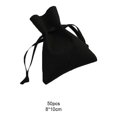 thumbnail image 4 of Maoww 50 Pieces Gift Bag Portable Drawstring Solid Color Candy Ring Jewelry Cellphone Storage Pouch Pocket Organizer Black, 4 of 8