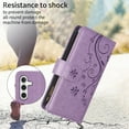 thumbnail image 7 of Dteck for Samsung Galaxy S23 FE Wallet Case, Embossed Butterfly PU Leather Phone Case Women Men Flip Cover Wrist Strap Zipper Credit Card Holder Slots for Samsung Galaxy S23 FE,Purple, 7 of 7