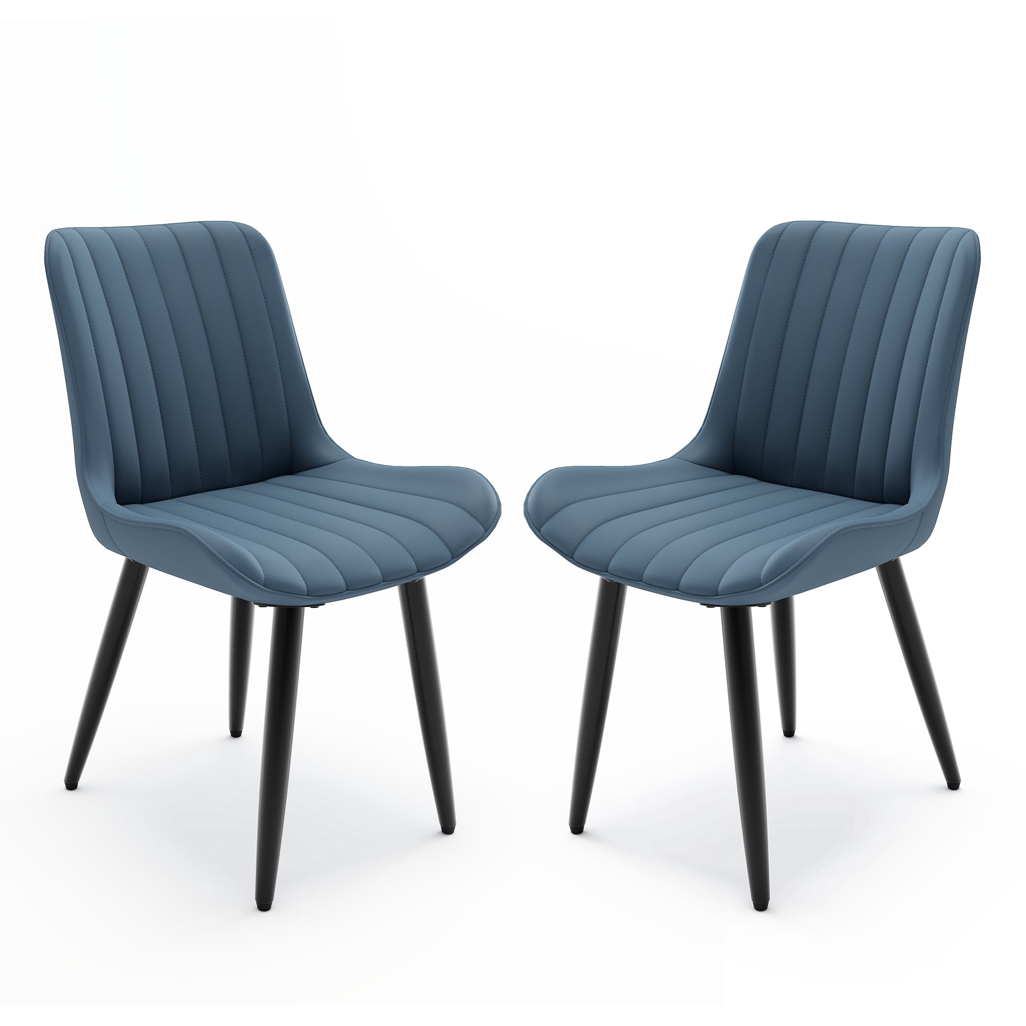 Modern Velvet Upholstered Dining Chairs with Metal Legs, Accent Chairs, Black