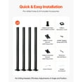 thumbnail image 6 of VEVOR 4-Pack Cable Railing Post, 42x2x2 In Horizontal-Hole Deck Railing Post with Pre-Drilled Holes, Stainless Steel Cable Rail Post with Horizontal and Curved Bracket, Black, 4JZLGZXHS106URZU0001V0, 6 of 9
