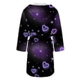 thumbnail image 5 of Women's Fleece Plush Robe Long Warm Plush Bathrobe Loungewear Jacket Printed Comfort Robe, 5 of 5