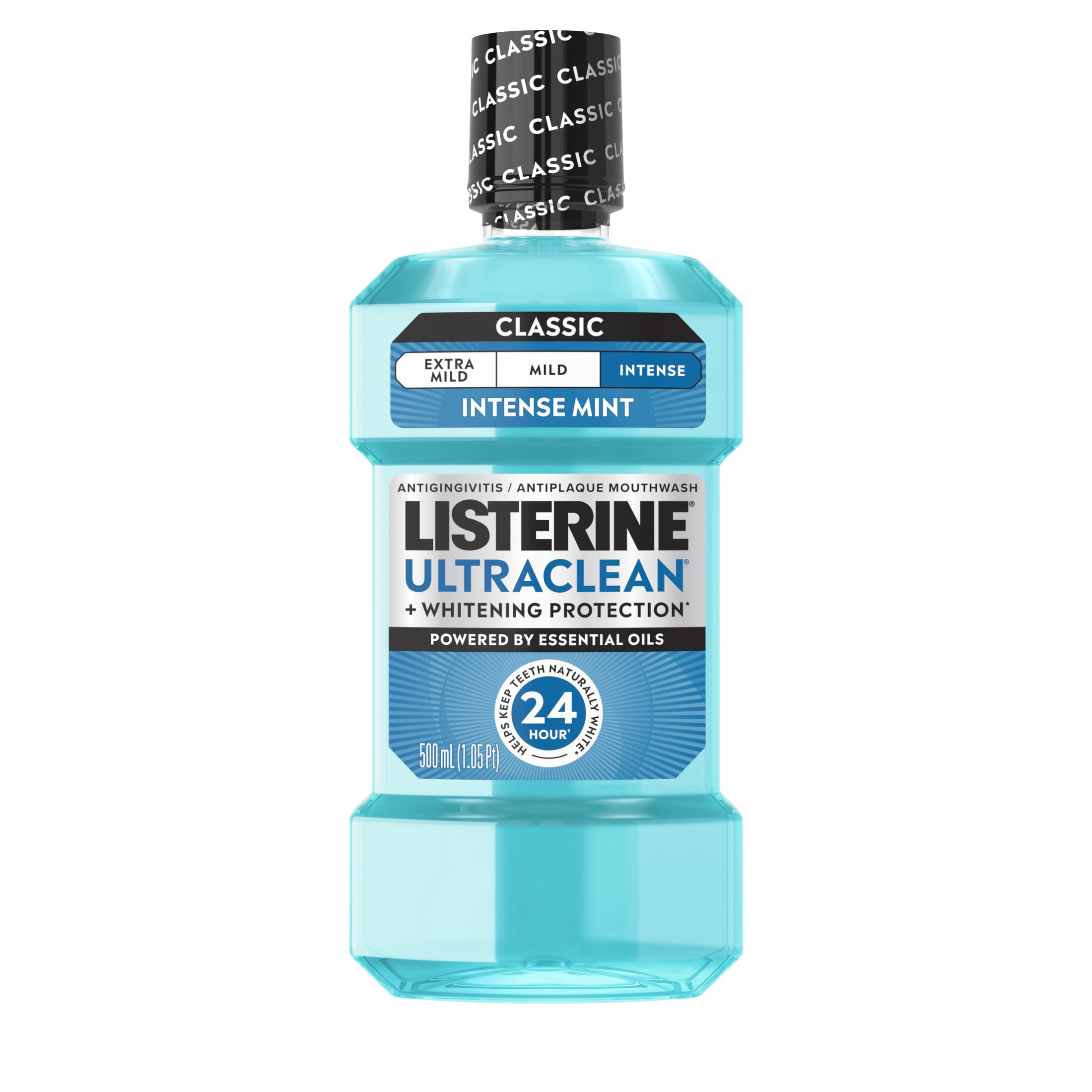 Listerine Cool Mint Intense Antiseptic Mouthwash, For Bad Breath & Plaque  Oral Care, 1 L