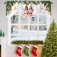 thumbnail image 3 of Merry Christmas Gnome Tie Up Valances Curtain, Colored Ball Green Pine Tree Winter Adjustable Rod Pocket Short Window Treatment Tie Up Curtains Valances for Kitchen Living Room Bathroom 54x18 In, 3 of 9