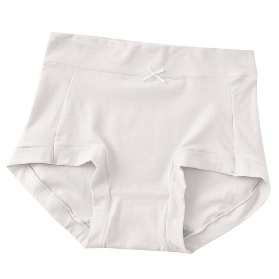 Mrat Women Cotton Underwear Women's Cotton Solid Color High Waist Underwear Plus Size Breathable Briefs Period Panties Women S-260 White XXL