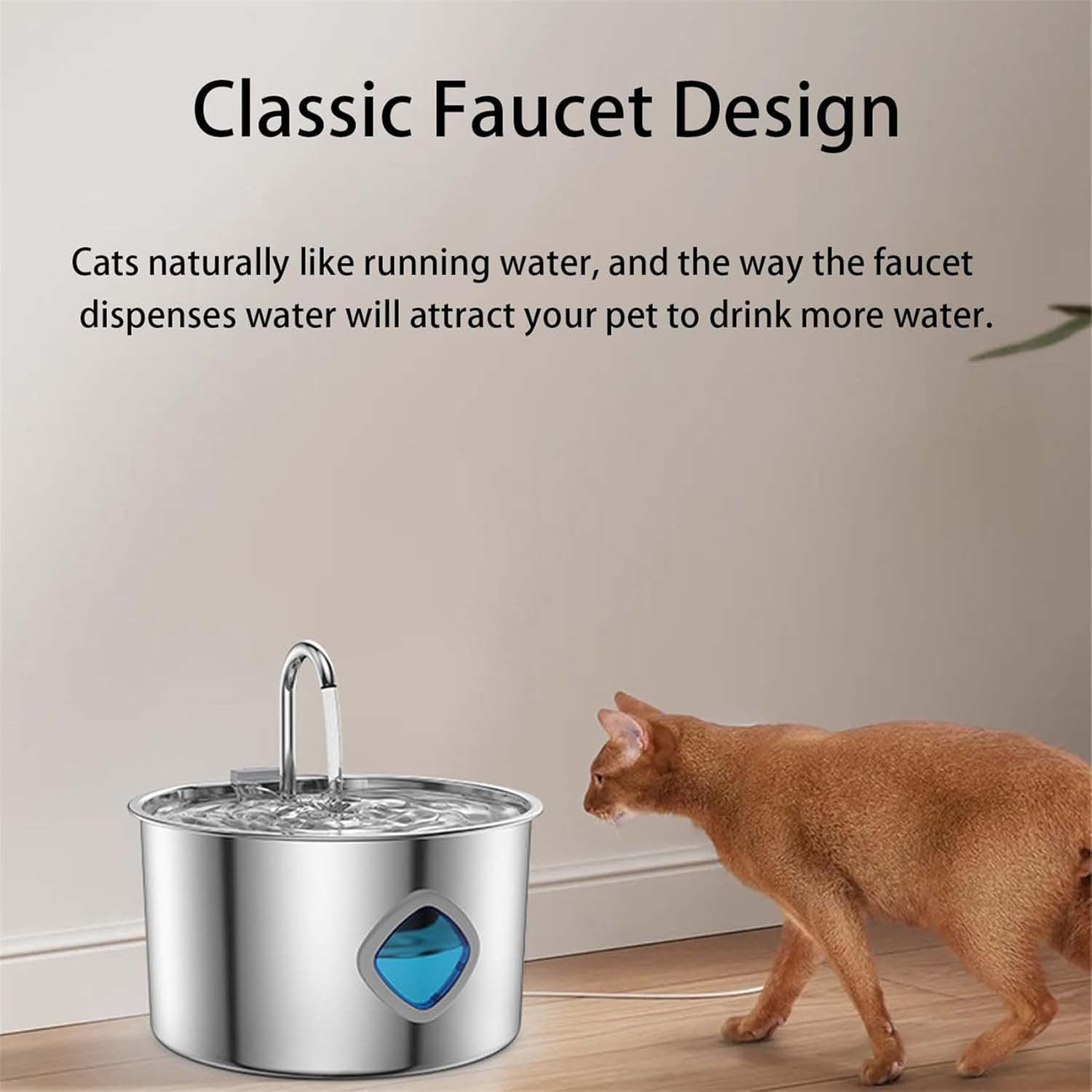 Water Fountain, 304 Stainless Steel, 3.2L Capacity, Ultra-Quiet Pump, Healthy Drinking Water for a Healthier Lifestyle for Your Pet