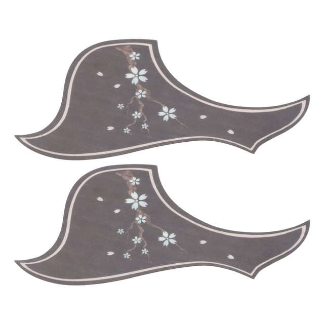 WHAMVOX 2Pcs Decorative Guitar Guard PVC Impact Protection for Strumming Guitar Cherry Blossom Bird Shape
