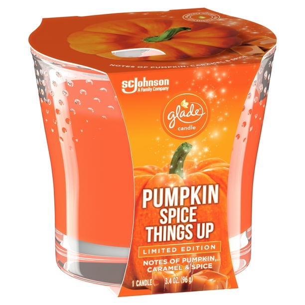 Glade Candle, Small Scented Candle, Pumpkin Spice Things Up, 3.4 oz