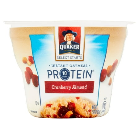 quaker protein oatmeal cup instant cranberry almond select starts oz walmart
