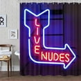 thumbnail image 2 of Unique Funny Shower Curtain for Bathroom, Fun Neon Signs Live Nudes Fabric Shower Curtains Set, Cool Design Restroom Decor Accessories Hooks Included 60X72inches, 2 of 6