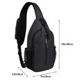 thumbnail image 3 of LHWEN One Shoulder Sports Chest Bag Adjustable Waist Pack Straddle Bag with Convertible Strap Front Zipper Hidden Earphone Hole Organizer Backpack for Travel and Outdoor Activities, 3 of 9