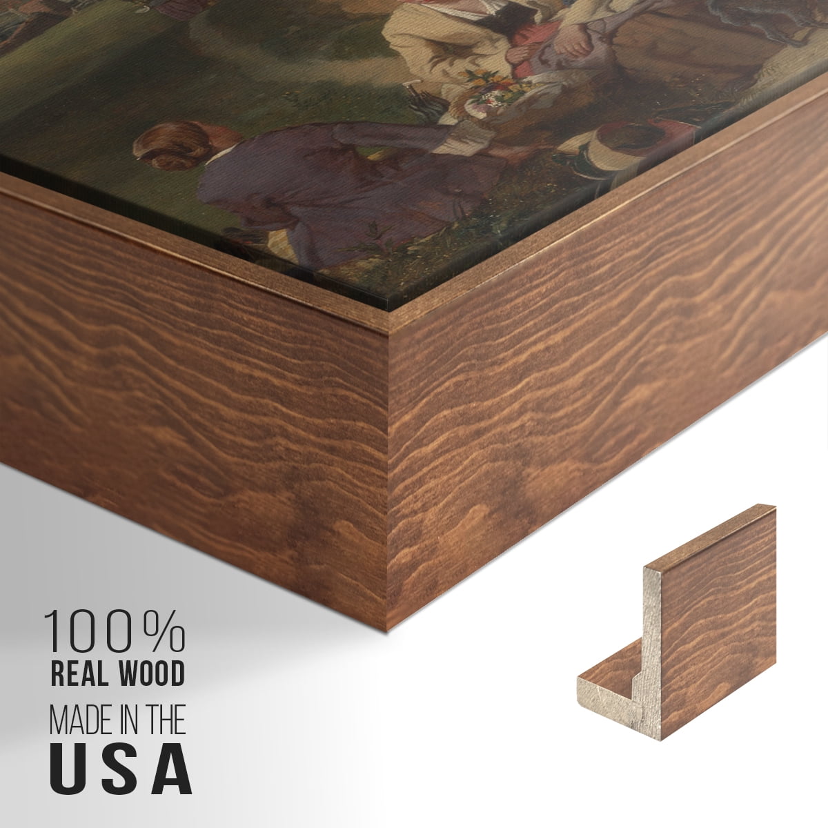 Vintage Animal Print-XLVII By Wexford Home Framed in Walnut Wood Gallery Wrapped Canvas 27 in. x 41 in.