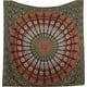 thumbnail image 1 of (150 x 130 cm) Tapiz de pared con diseño de mandala de pavo real psicodélico bohemio hippie indio verde dorado para ropa de cama, 1 of 5