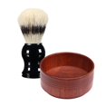 thumbnail image 1 of Tazón de Afeitar de Taza de Jabón de Barba de Peluquero + Cepillo de Afeitar con de Resina 03 Salvador Tazón de jabón de afeitar de madera, 1 of 8