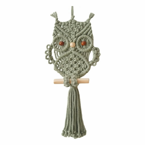 LAMIRO Owl Macrame Tapestry Macrame Bohemian Tapestry Woven Wall Hanging Wall Art Wall Hanger for Party Home Living Room Decor Gift Green