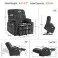 thumbnail image 3 of 21.3" Seat Width Lay Flat Dual Motor Power Recliner Lift Chair with Vibration and Heat, Infinite Position, 3 of 8