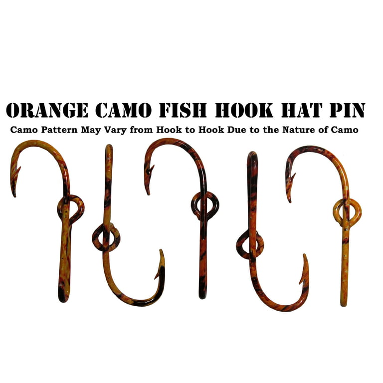 Two Orange Camo Fish Hook Hat Pin Prym1 Fire Storm Camo Hat Hook Clip