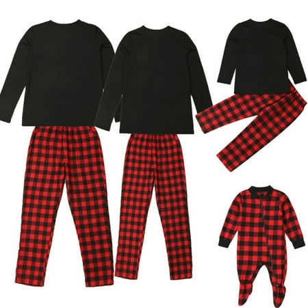 

Family Matching Christmas Pajamas Set Xmas Top Buffalo Plaid Pants Pjs Mom Dad Kids Baby Outfits Sleepwear