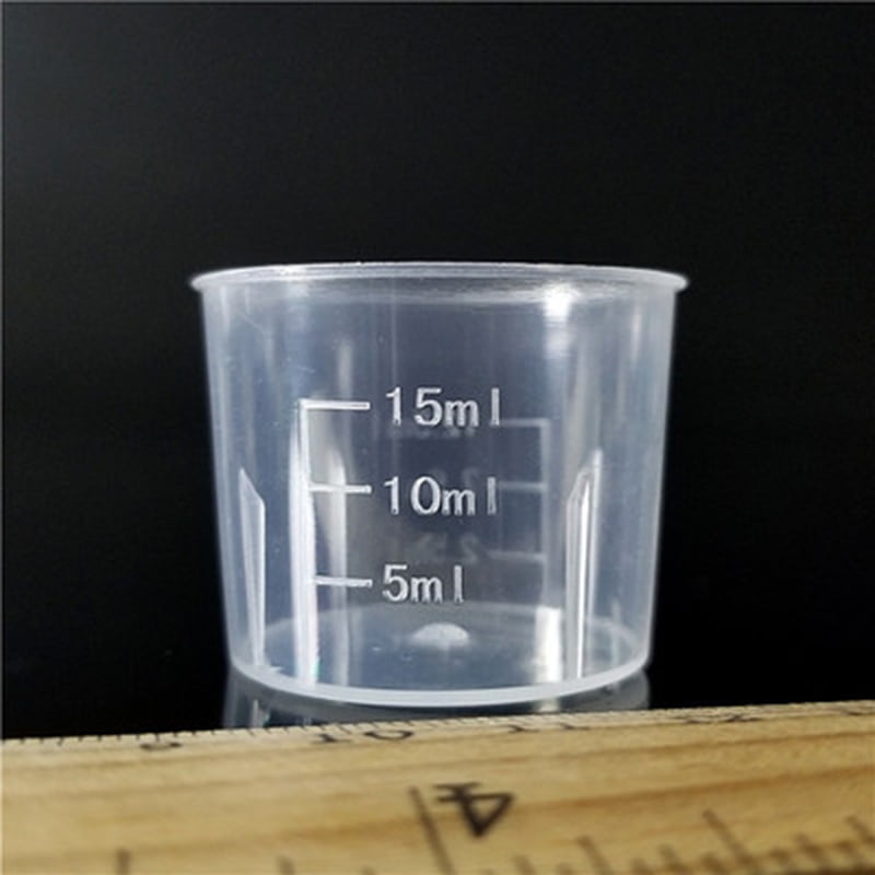 10pcs 15ml/30ml Transparent Clear Plastic Double-scale Medicine ...