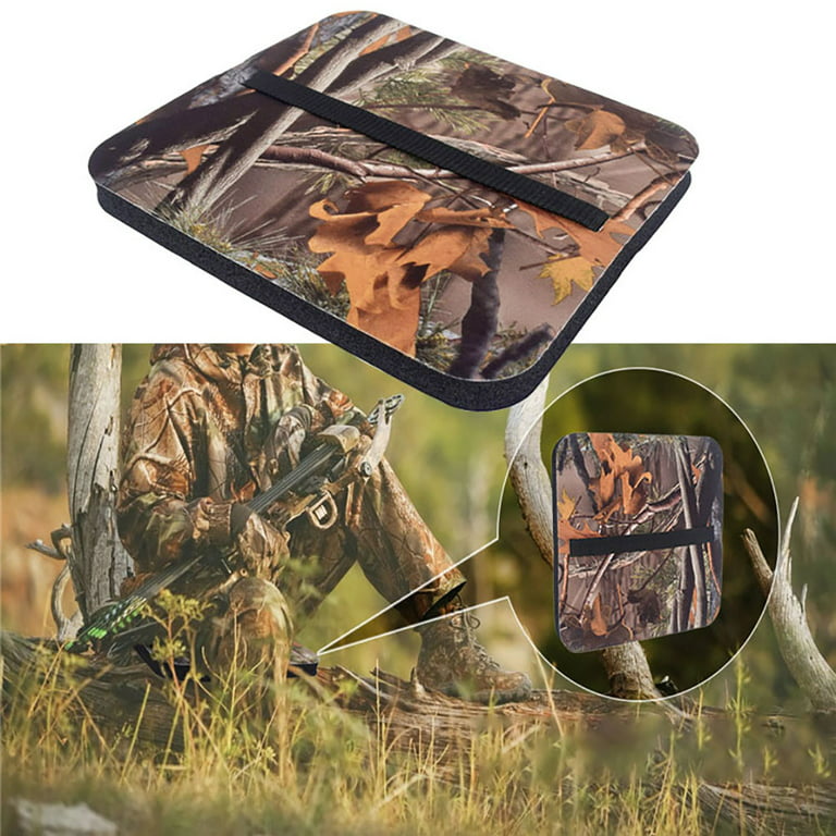Hunting Seat Cushion Camo Foam Mat Stadium Seat Pad with Adjustable Strap  Moisture Proof Sitting Pad for Camping Fishing 