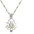 thumbnail image 3 of Collar con colgante para mujer Collar con medallones de flores huecas En muchas culturas, la flor de loto simboliza la conciencia espiritual, 3 of 5