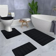 thumbnail image 6 of Memory Foam Bath Mat Set, Bathroom Rugs, Bathroom Floor Mats, Toilet Mats, Soft Comfortable, Water Absorption, Non-Slip, Thick, Machine Washable, Easier to Dry for Floor Mats, 6 of 7