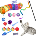 thumbnail image 5 of 24 Pieces Cat Toys Set, with Collapsible Cat Tunnel for Indoor Cats and 23 Kitten Toys, Cat Tubes and Tunnels Interactive Cat Feather Toy Mouse Crinkle Balls for Cats (Colorful), 5 of 5