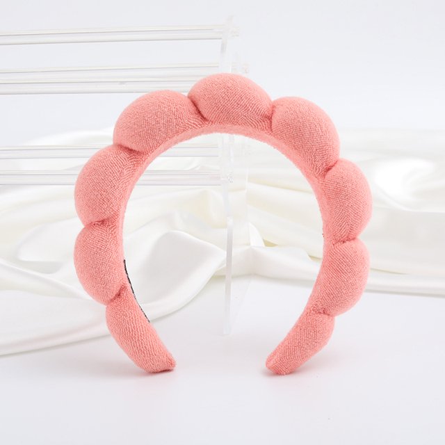 Diadema de esponja en forma de nube para la parte superior del cráneo, cueva para el cabello, toalla para lavarse la cara, diadema de tela para mujer